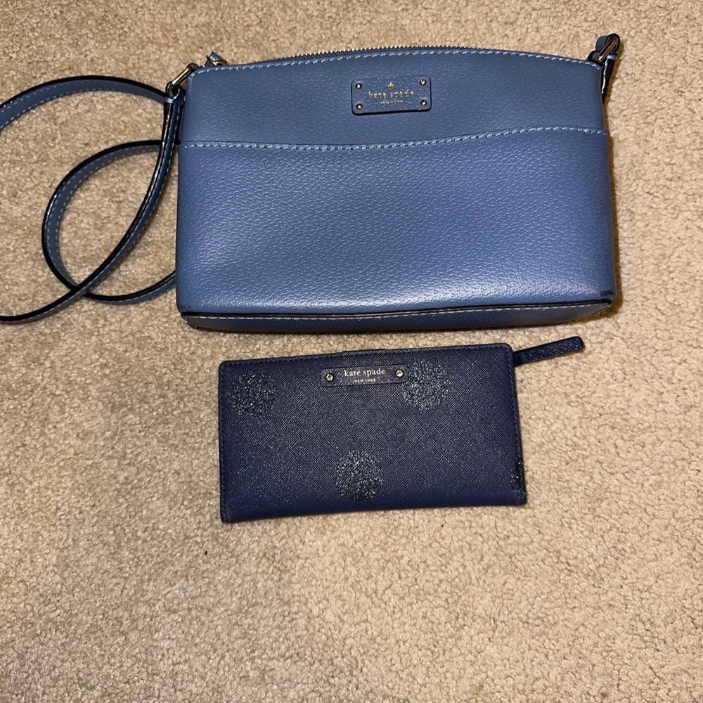 Kate Spade Slate Blue Crossbody Bag and Wallet